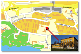 Eviderm Institute ligger nära T-banan i Berghshamra, Pipers väg 165