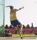 Eleni in action vid sitt 67-kast Eleni in action vid sitt 67-kast