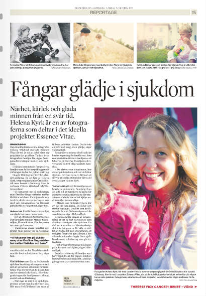 Artikel i Örnsköldsviks Allehanda med mig om Essence