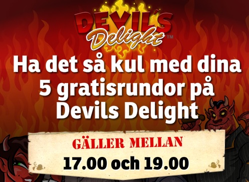 5 Free spins på Devil's Delight