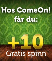 10 gratis free spins hos ComeOn!