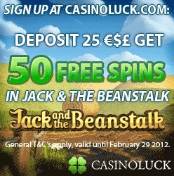 Få upp till 100 free spins hos CasinoLuck!