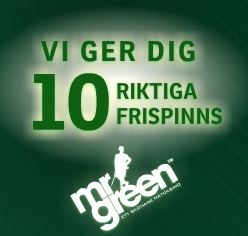 Free spins gratis hos MrGreen!