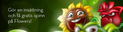 Free spins på spelet Flowers hos Betsson.