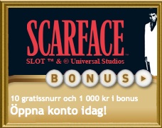 Gratis free spins på Scarface hos Vinnarum.