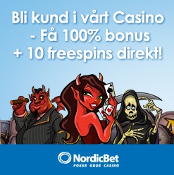 10 gratis free spins till nya kunder hos NordicBet.