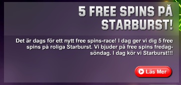 Free spins gratis på Starburst hos Unibet!