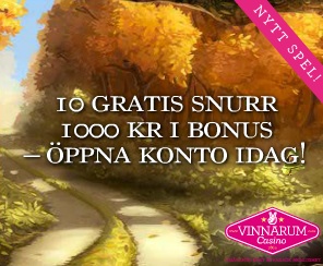Free spins gratis hos Vinnarum!