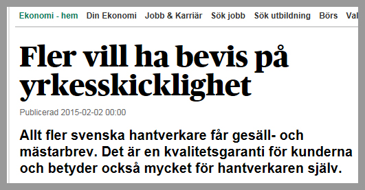 Frågan är om det kan finnas alternativ till gesäll- och mästarbrev för att visa på kvalitet inom filtning. Frågan är om det kan finnas alternativ till gesäll- och mästarbrev för att visa på kvalitet inom filtning.