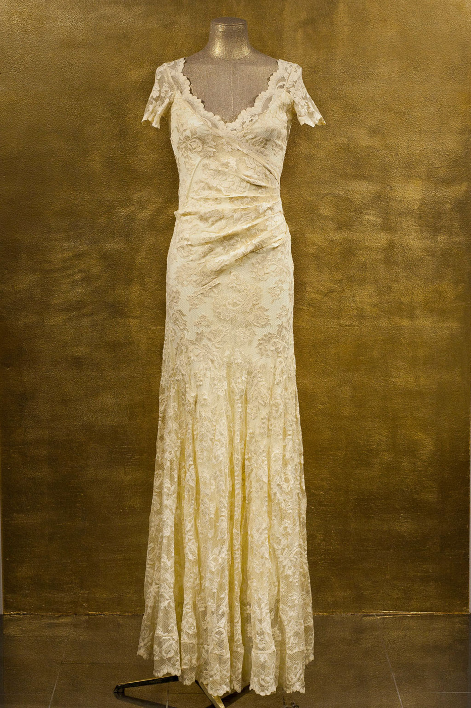 pale yellow lace dress