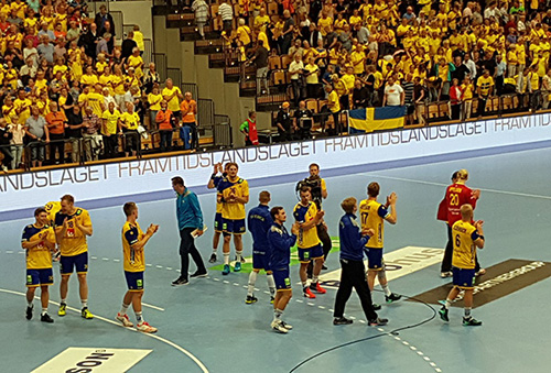 Sverige klart för handboll-VM efter seger i kvalmatchen mot Nederländerna. Foto: Roger Lagergren Sverige klart för handboll-VM efter seger i kvalmatchen mot Nederländerna. Foto: Roger Lagergren