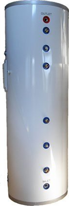Ackumulatortank 500L, med två slingor, en i toppen och en i botten. Ackumulatortank 500L, med två slingor, en i toppen och en i botten.