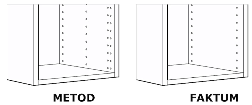 Hur ser jag skillnad på IKEA Faktum vs IKEA Metod? Kika på hålraden! Hur ser jag skillnad på IKEA Faktum vs IKEA Metod? Kika på hålraden!