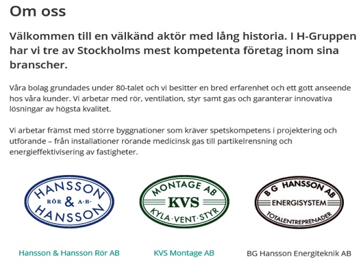 Bildkälla: H-Gruppen.se Bildkälla: H-Gruppen.se