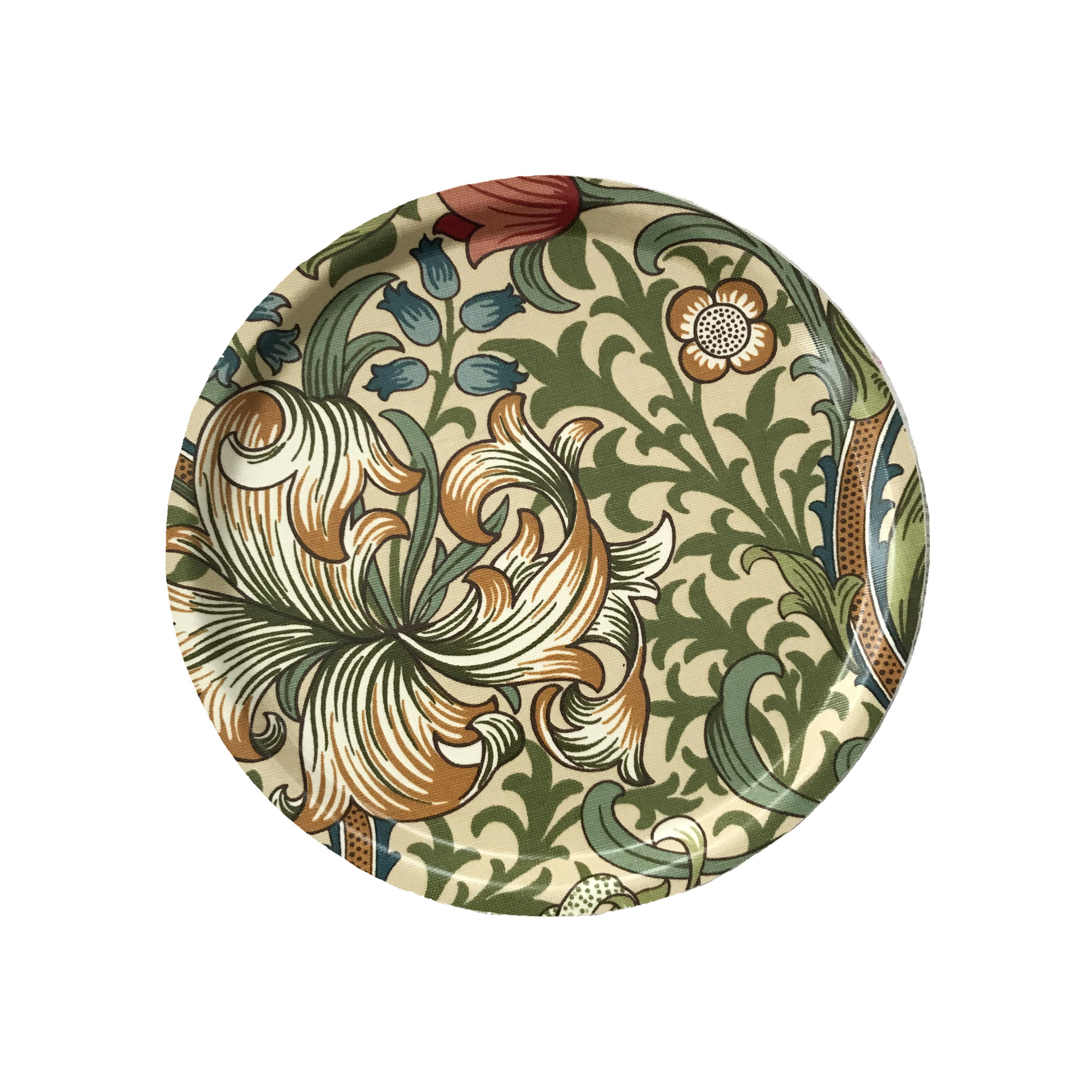 Rund bricka 31 William Morris - Golden Lily Creme ...