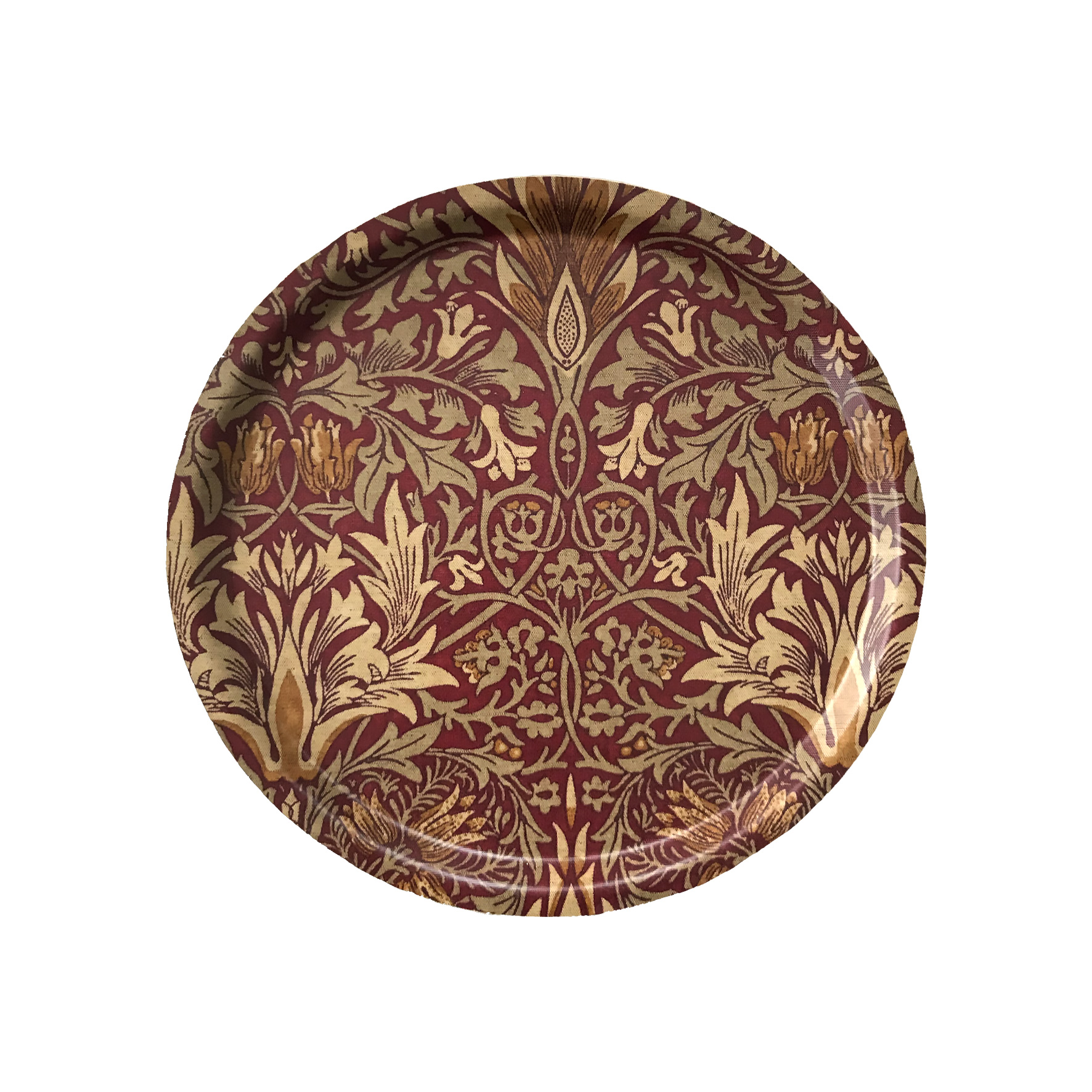 Rund bricka 31 William Morris - Snakeshead Röd ...