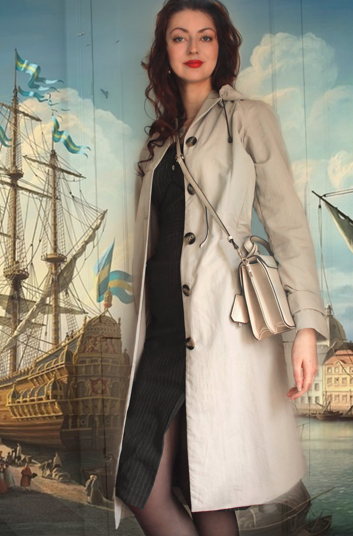 all weather coat Windy waisted, beige | ESTER in flow